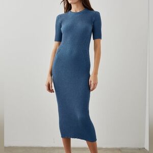 Rails Genesis Cut-Out Back Ribbed Midi Dress Cotton/ Cashmere blend sz Medium